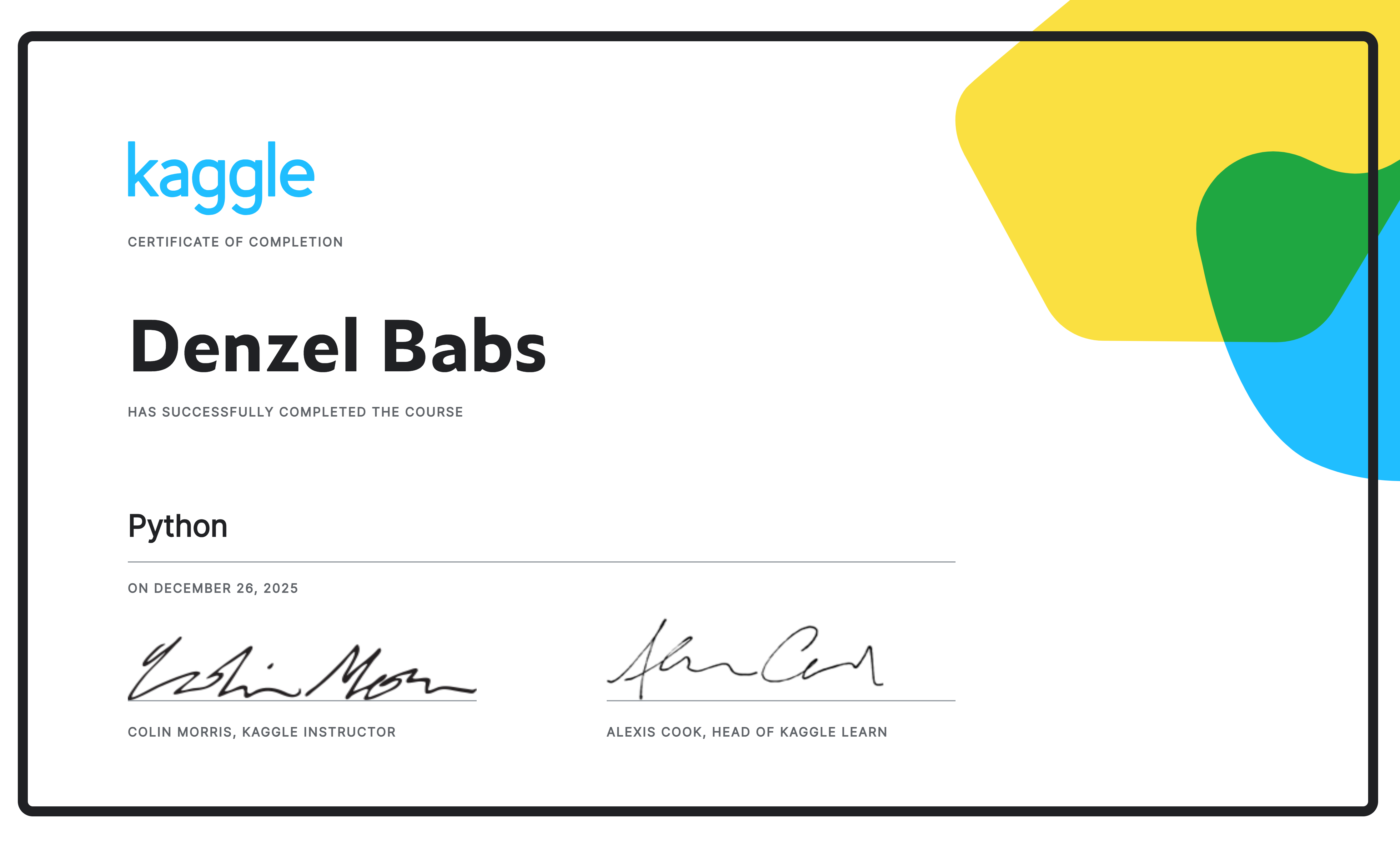 Kaggle Python Certification